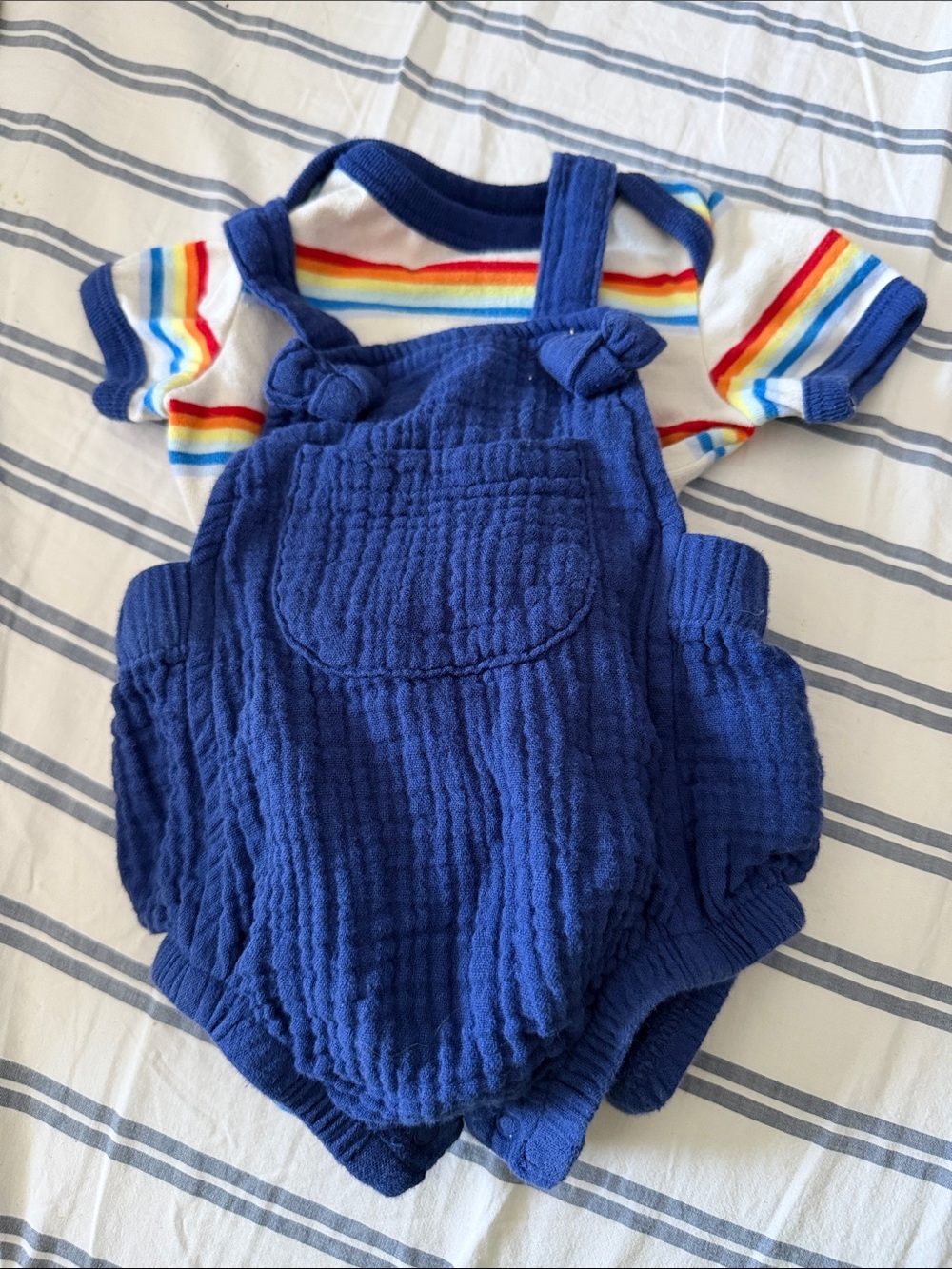 Cat & JackBlue Baby Muslin NB Romper & Onesie